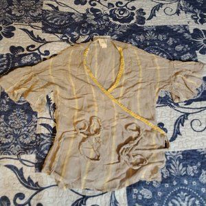 Maeve, tie-waste, flutter sleeve blouse